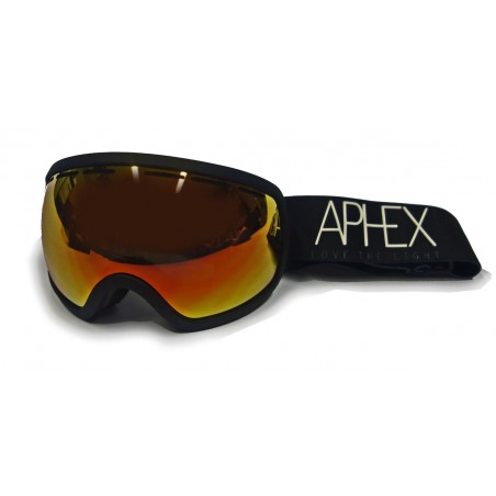 Aphex Baxter masque de ski noir - lentille revo rouge