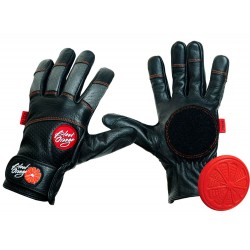 Blood Orange Leather Slide Gloves black-red