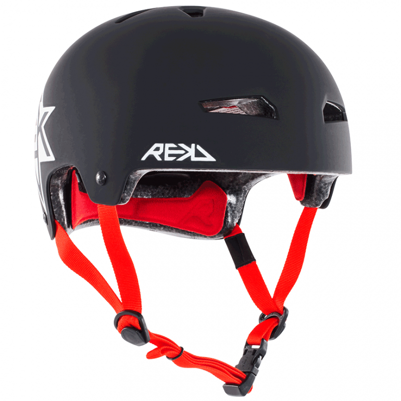 Rekd Elite icon casque de skate noir matte-rouge M
