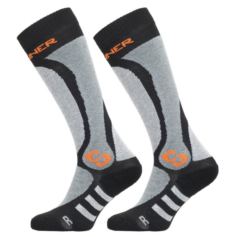 Sinner Pro sokken zwart-grijs-oranje (2 paar)