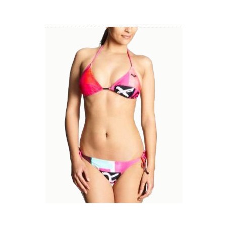 Roxy Color block chacha tie sides bikini