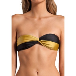Insight Twist of lime bandeau bikini black - gold