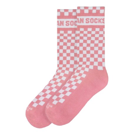 American Socks Pink Checkerboard halfhoge sokken