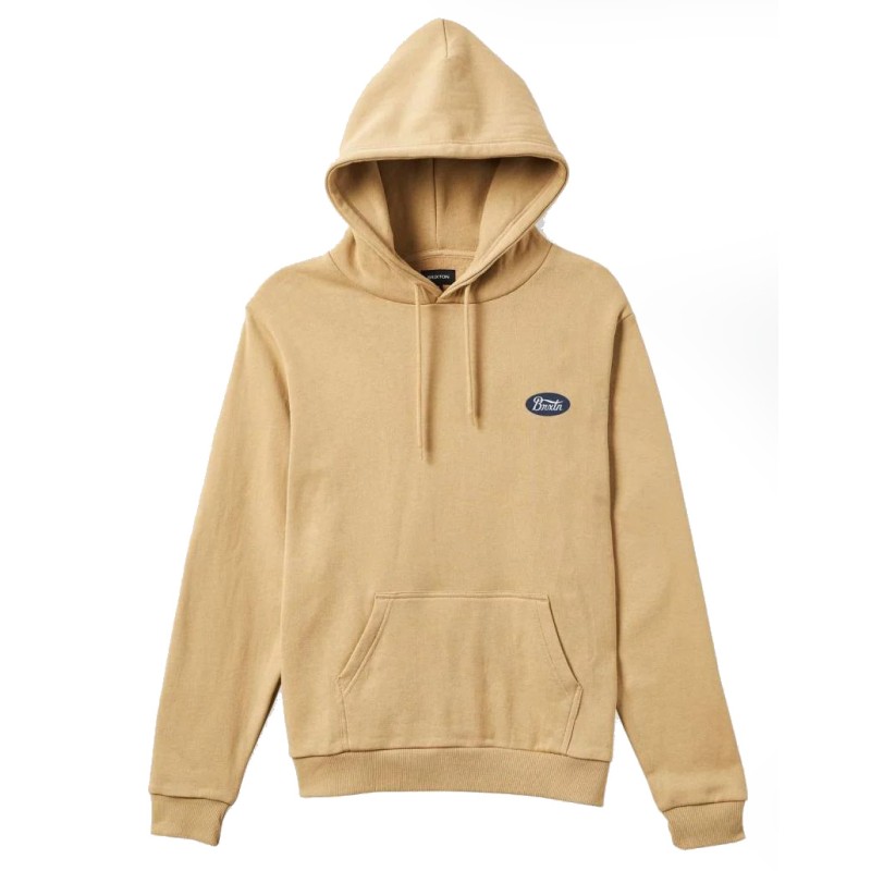 Brixton Parsons patch hoody sand