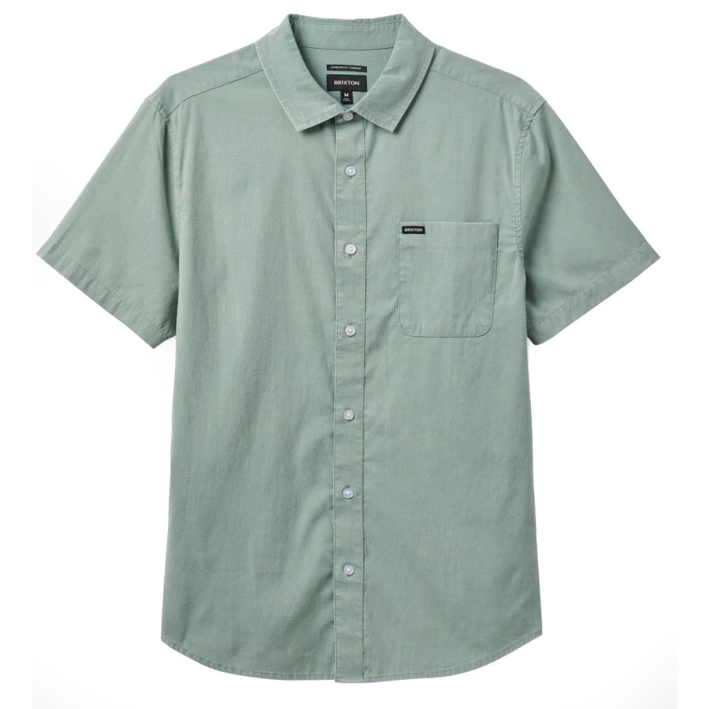 Brixton Charter Sol wash chemise à manches courtes vert chinois (stretch)