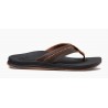 Reef Leather Ortho coast slippers zwart-bruin
